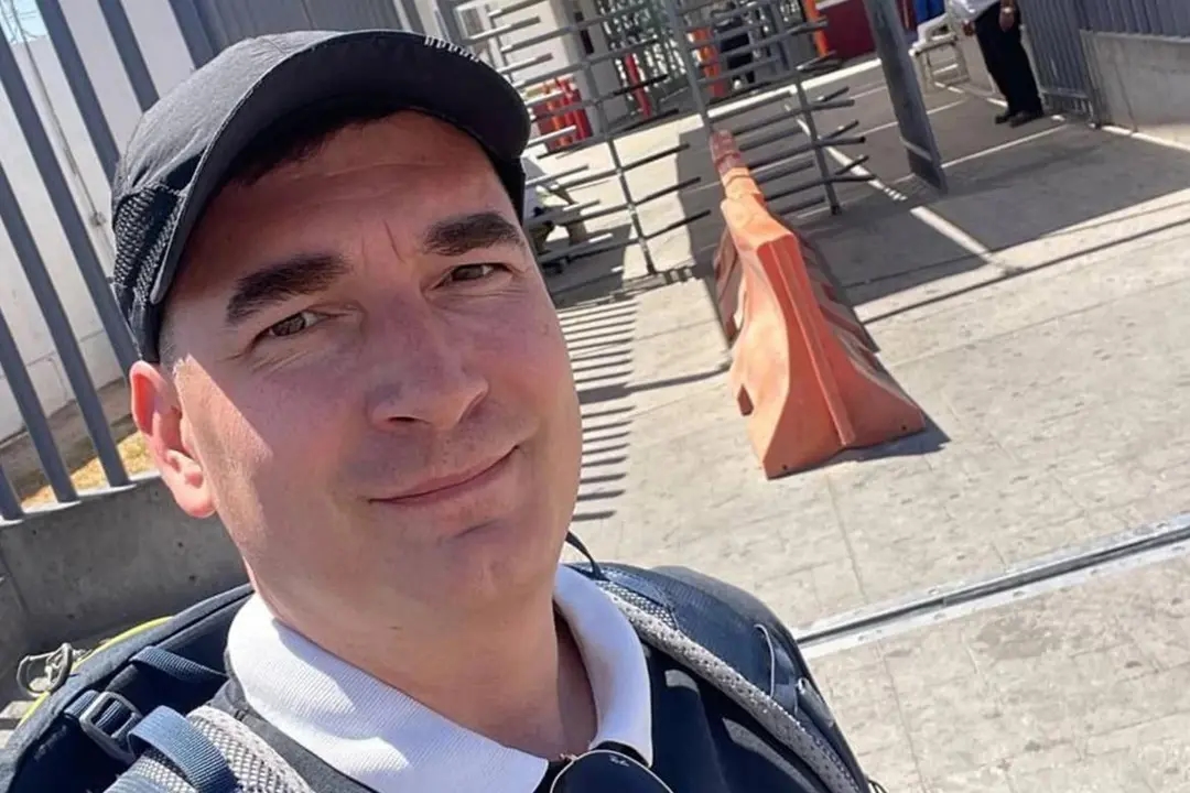A selfie of Leonid Melekhin taken after he crossed the border into the U.S. city of Calexico on Aug. 16, 2024. Photo: @Bobr_tyda_i_obratno / Telegram