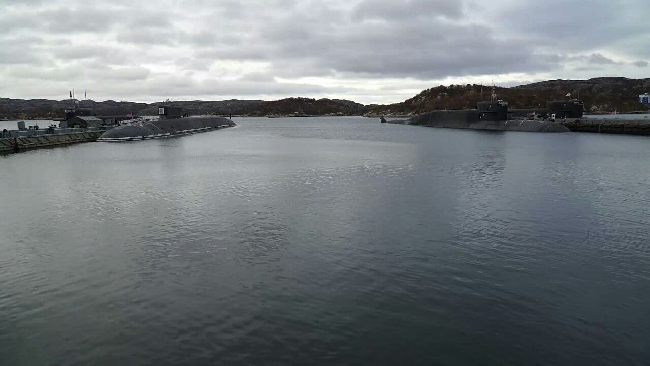 В Гаджиево: К-549 «Князь Владимир» проекта 955А, К-407 «Новомосковск», К-114 «Тула» и К-51 «Верхотурье» проекта 667БДРМ