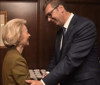 Alexander Vucic and Ursula von der Leyen at the meeting in Athens