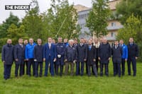 Dolgov pictured in the back row of an environmental event hosted by Gazprom Gas Motor Fuel in St. Petersburg.