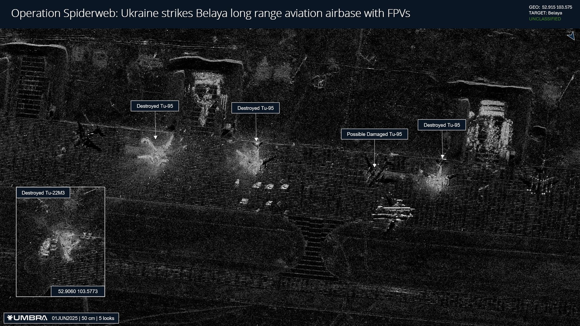 Satellite image of Belaya air base in Russia’s Irkutsk Region