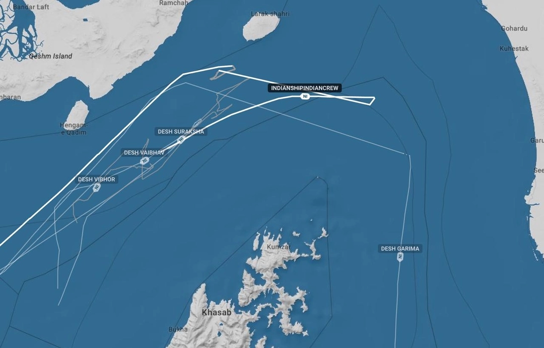 The Sanmar Herald changed its name to INDIANSHIPINDIANCREW while trying to pass through the Strait of Hormuz on April 18