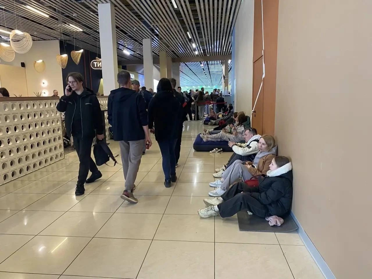 Passengers await their flights at Yekaterinburg’s Koltsovo Airport on April 25, 2026
