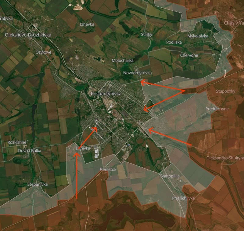 Ситуация в районе Константиновки по версии исследователя под ником Playfra