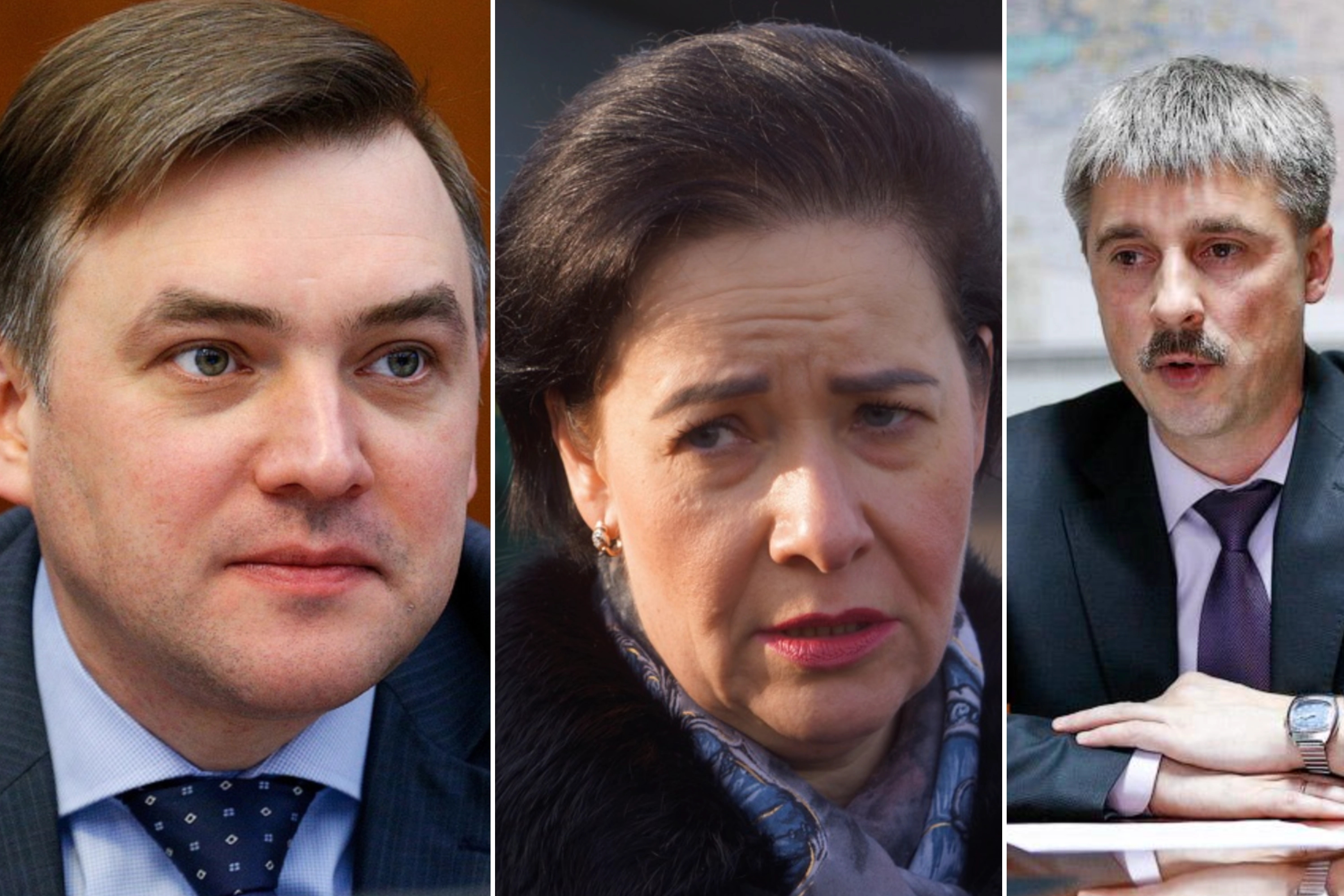 From left to right: Andrei Yermak, Elena Dyatlova, and Yevgeny Maslov