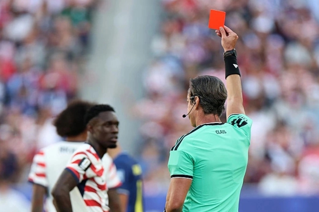 Folarin Balogun was shown a red card during the round-of-32 match against Bosnia and Herzegovina