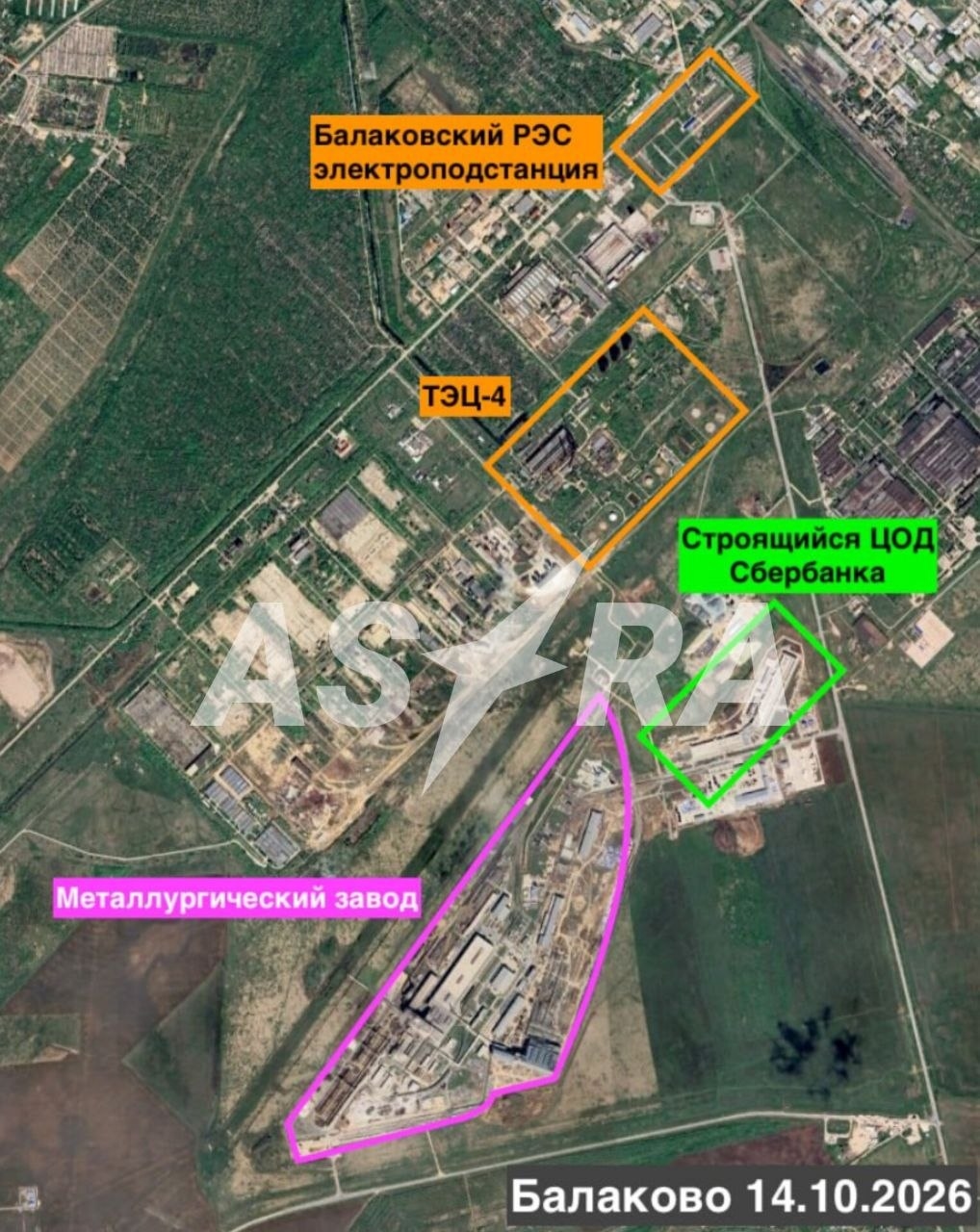 Карта промзоны в городе Балаково
