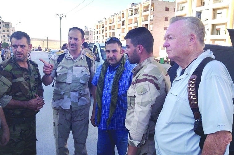 Paul Vallely meeting members of the Syrian opposition in 2013