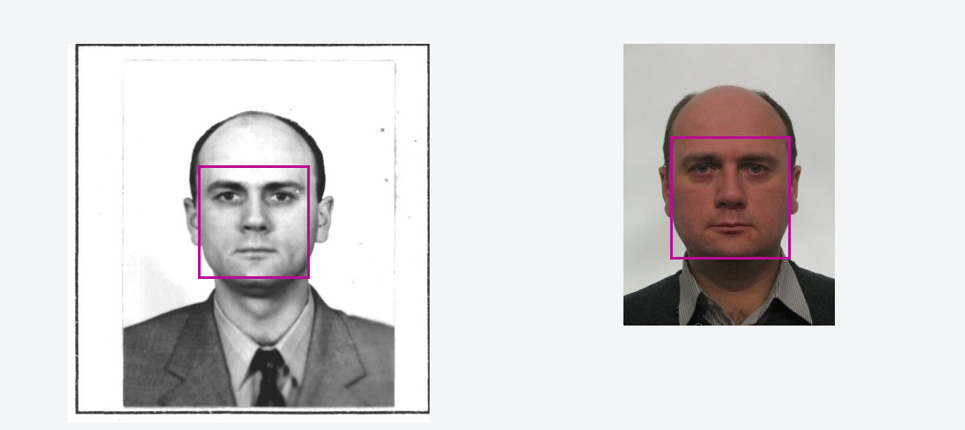 Слева - паспортное фото Андрея Сазонцева, справа - визовое фото "Андрея Митракова"