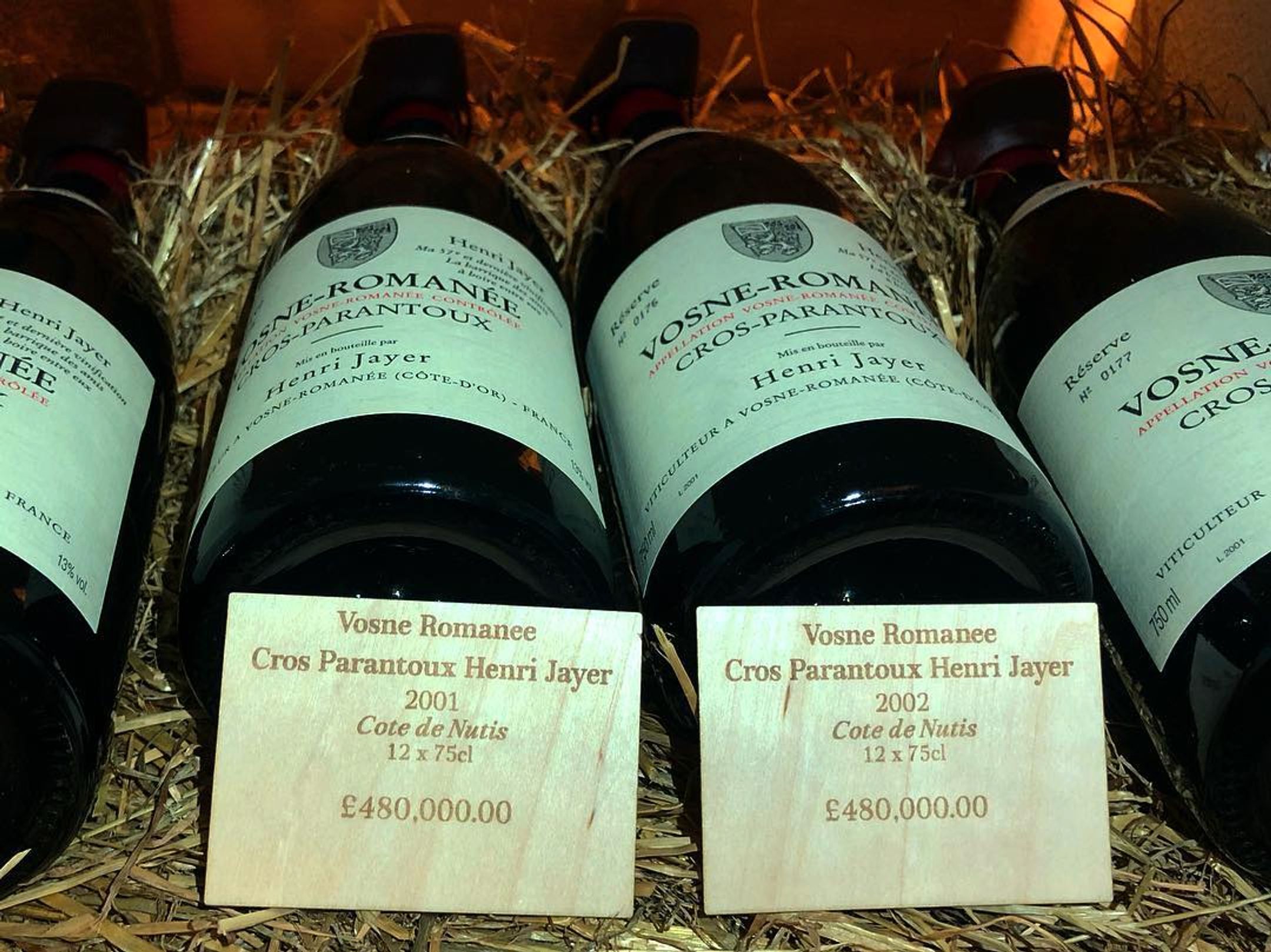 Cros Parantoux Henry Jayer on the shelf of Evgeny Chichvarkin's Hedonism wine store, London, 2018