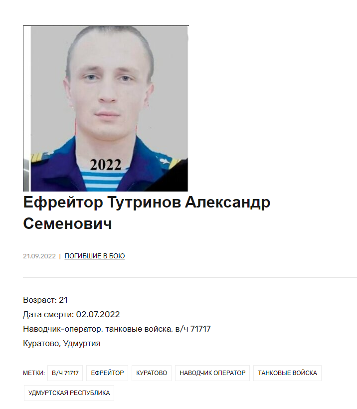 The wrong photo of Tutrinov online