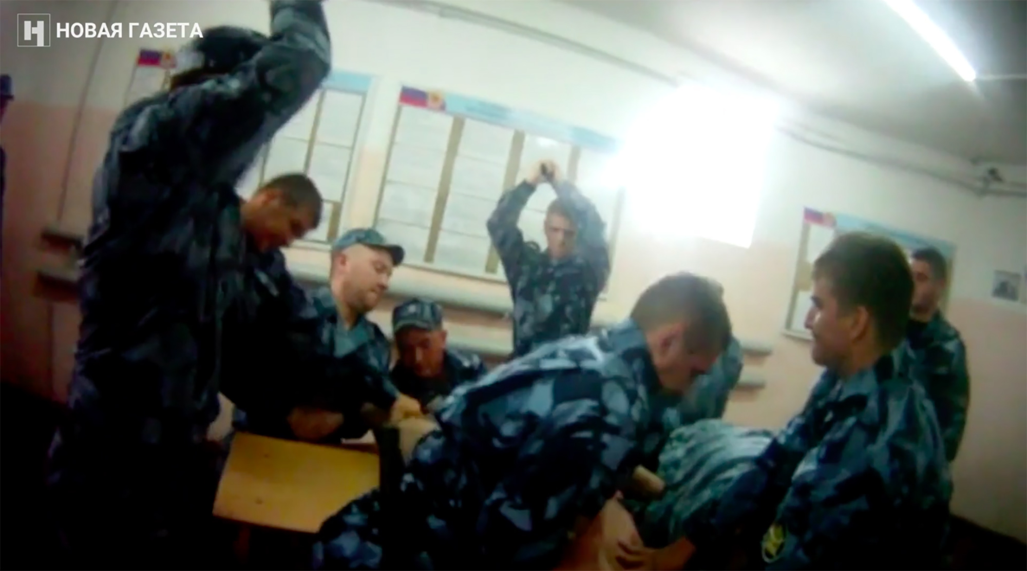 A still taken from one of a series of videos showing torture at the Saratov prison