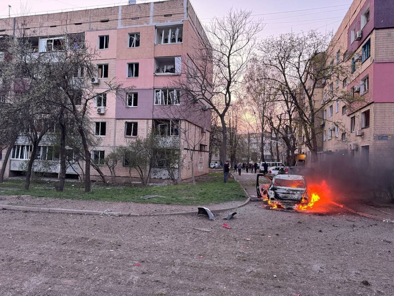 Aftermath of the Russian strike on Kryvyi Rih on April 4.