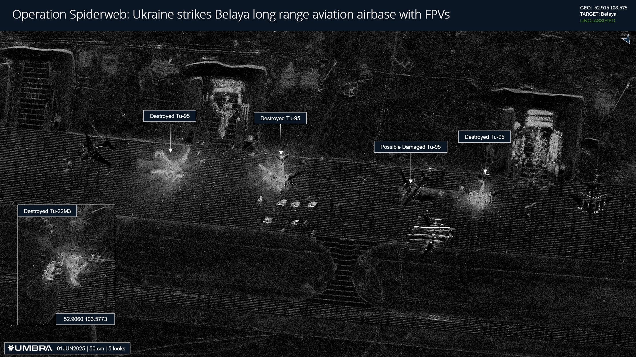 Satellite image of Belaya air base in Russia’s Irkutsk Region