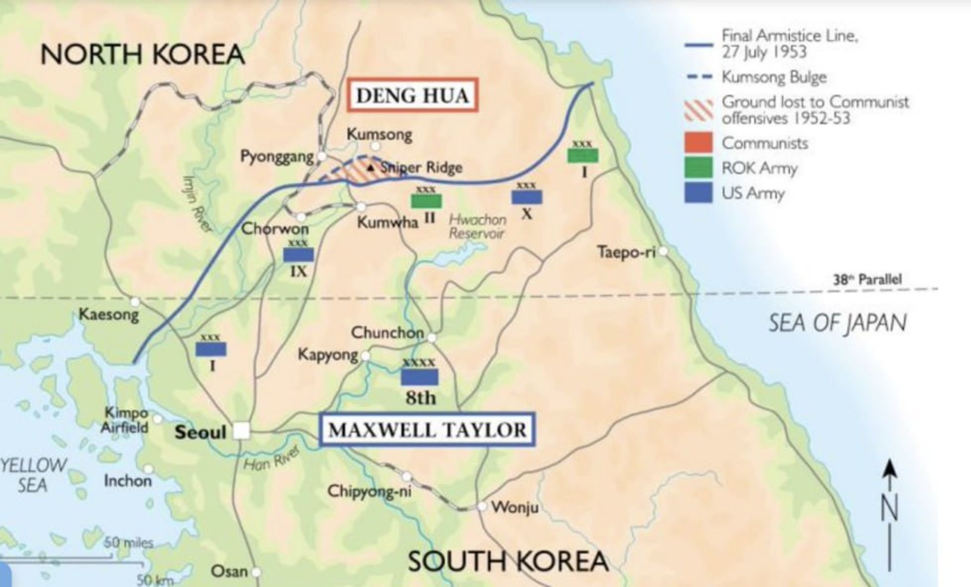 The Kumsong Bulge, eliminated by the Chinese in the final days of the war