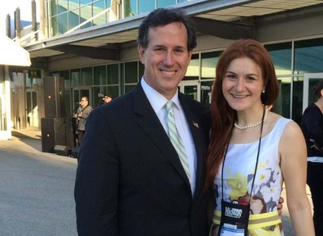 Butina with presidential candidate Rick Santorum