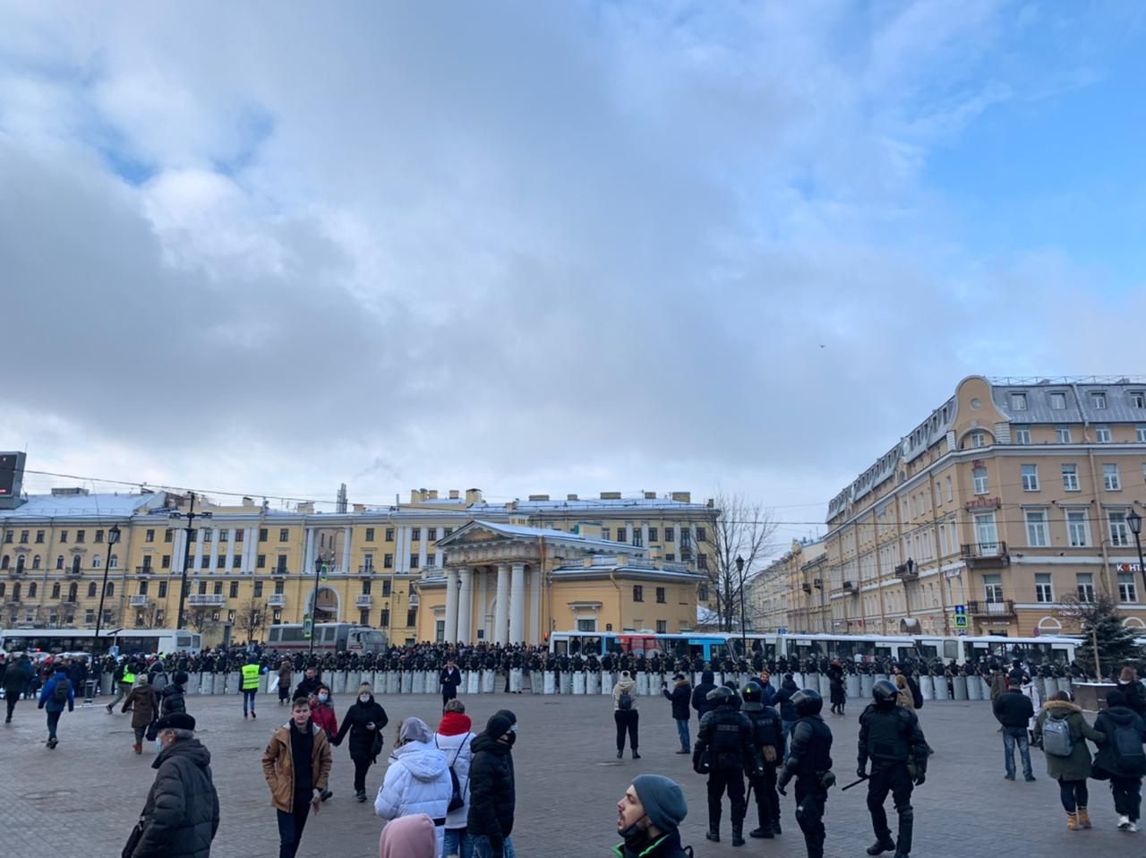 A photo from protests in St. Petersburg