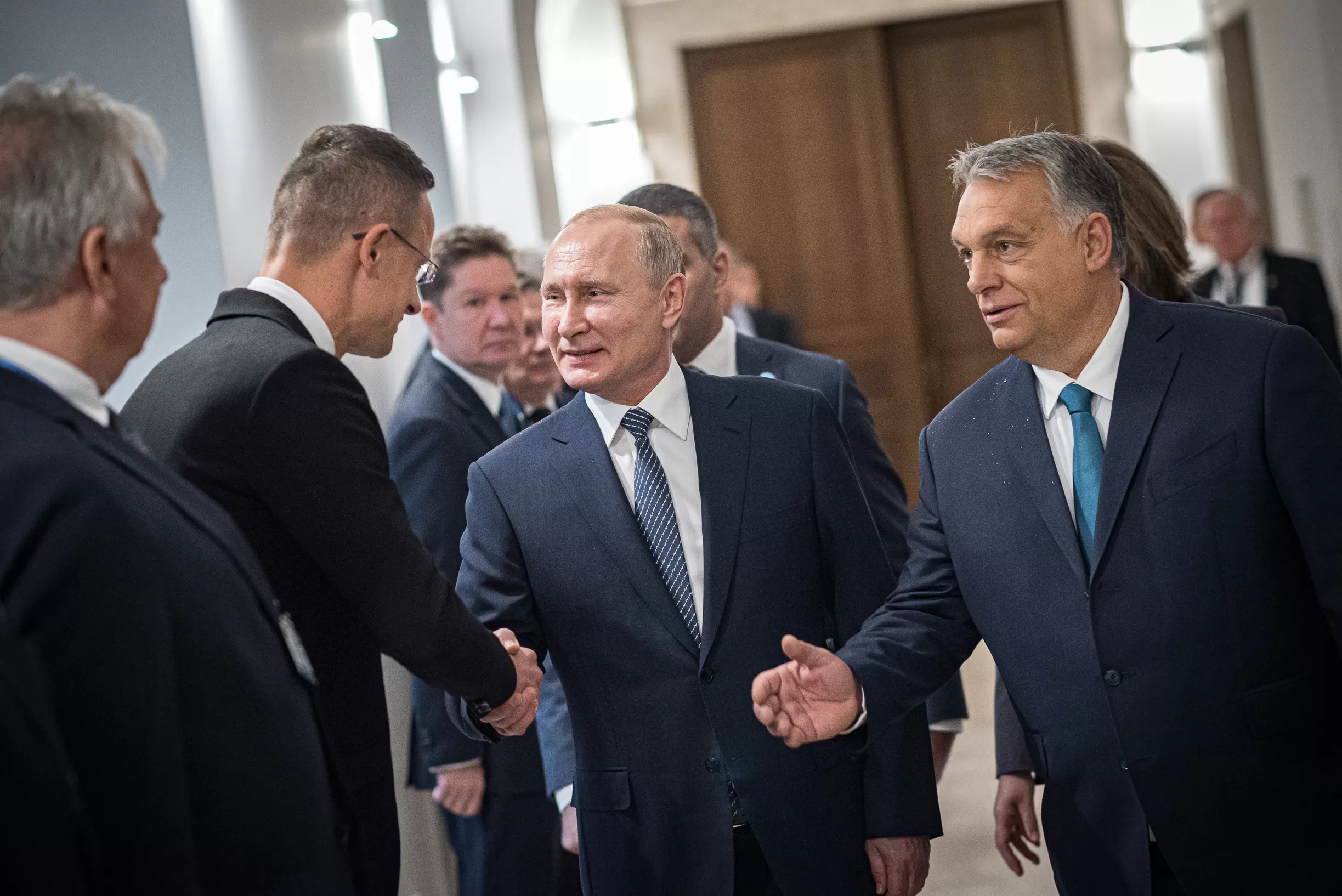 Szijjártó and Orbán with Putin