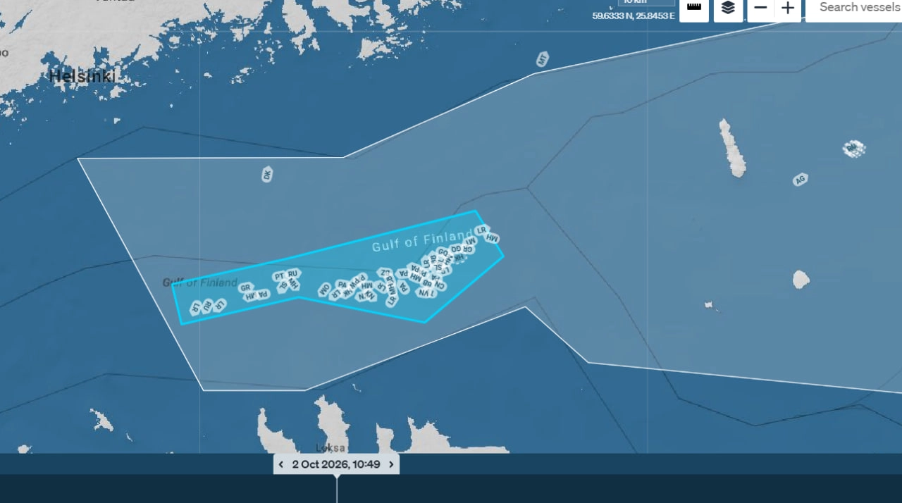 Ships waiting to enter port on Oct. 2, 2026